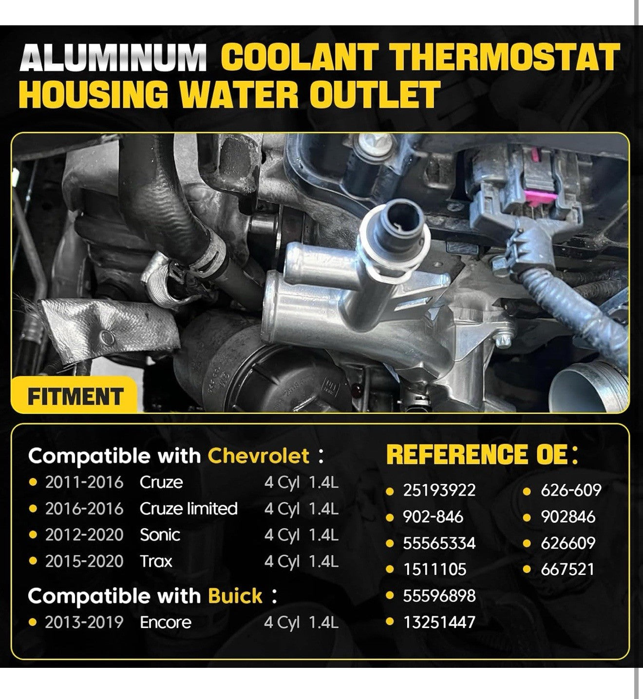 Engine Coolant Housing Water Outlet Hose Fit Chevy Cruze Sonic Trax Buick Encore1