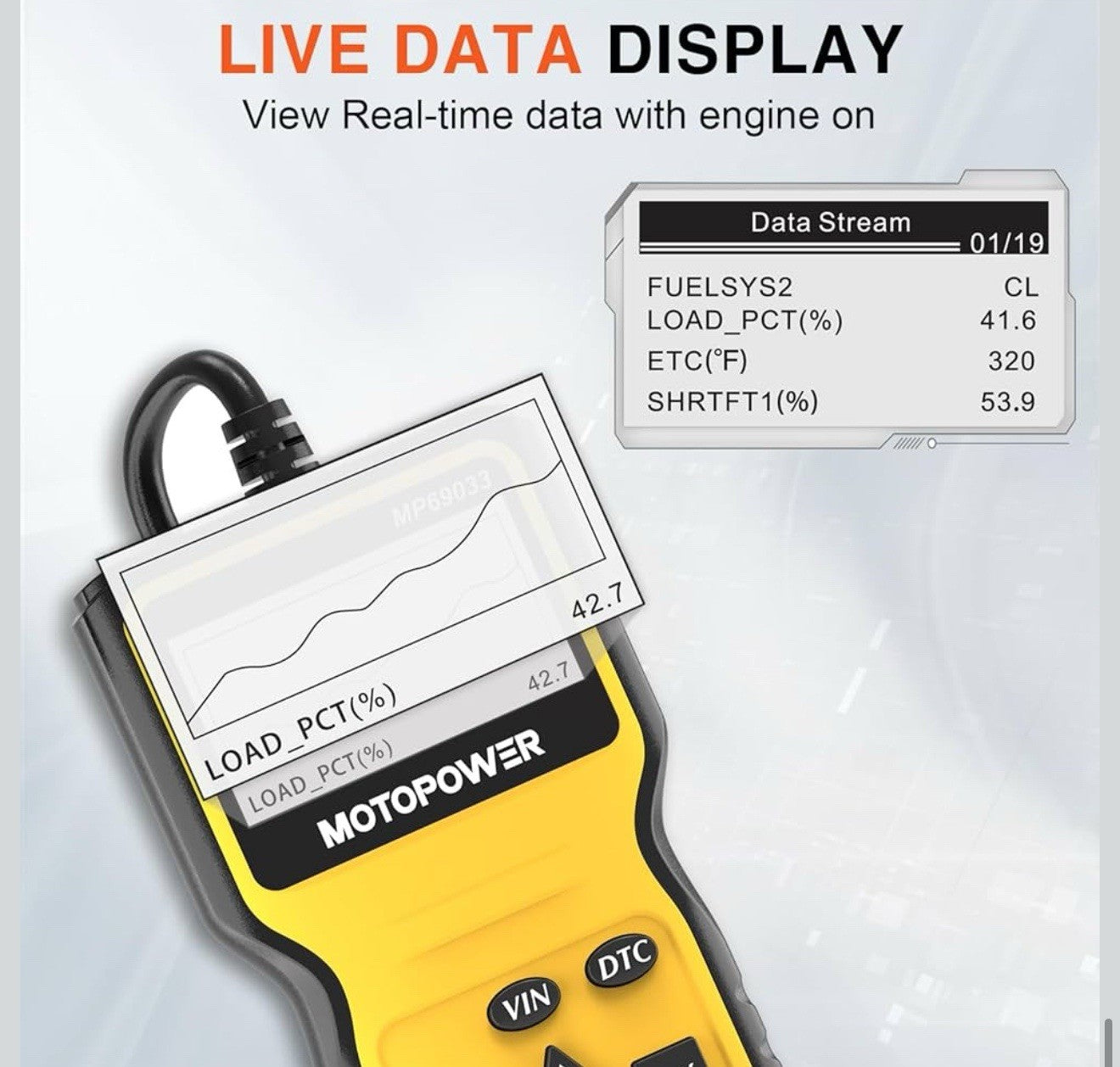MOTOPOWER MP69033 Car OBD2 Scanner Code Reader Engine Fault Scanner CAN Diagnost5