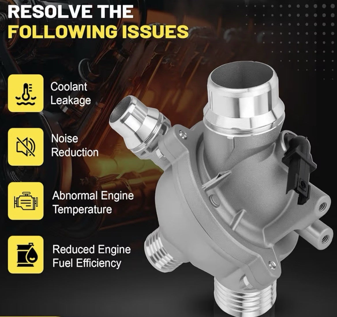 Upgrade Aluminum Thermostat & Housing w/Sensors for BMW 07-16 115375447881