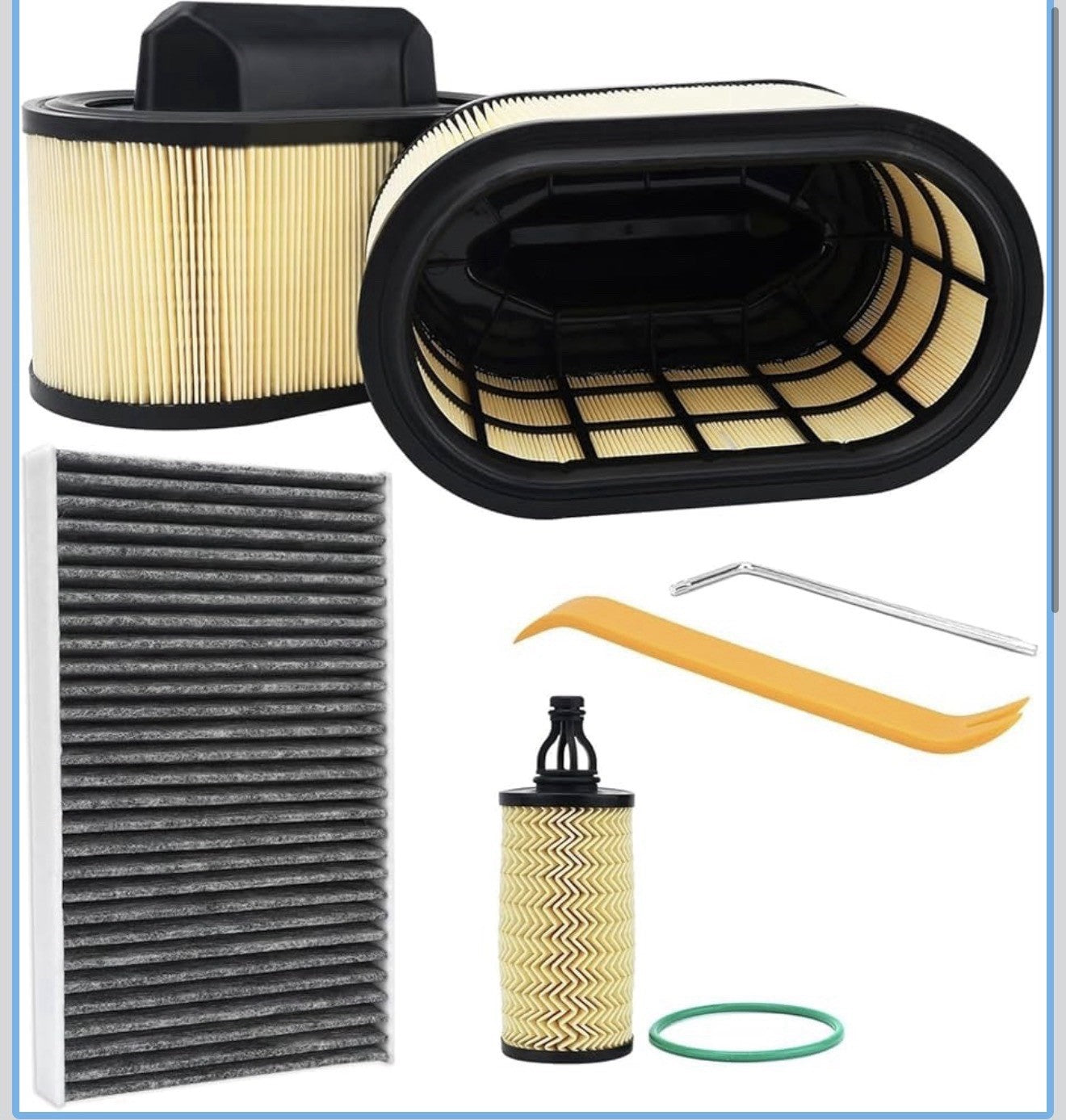 4PC Engine Oil Cabin Air Filter Set for Maserati Ghibli Levante Quattroporte ...0