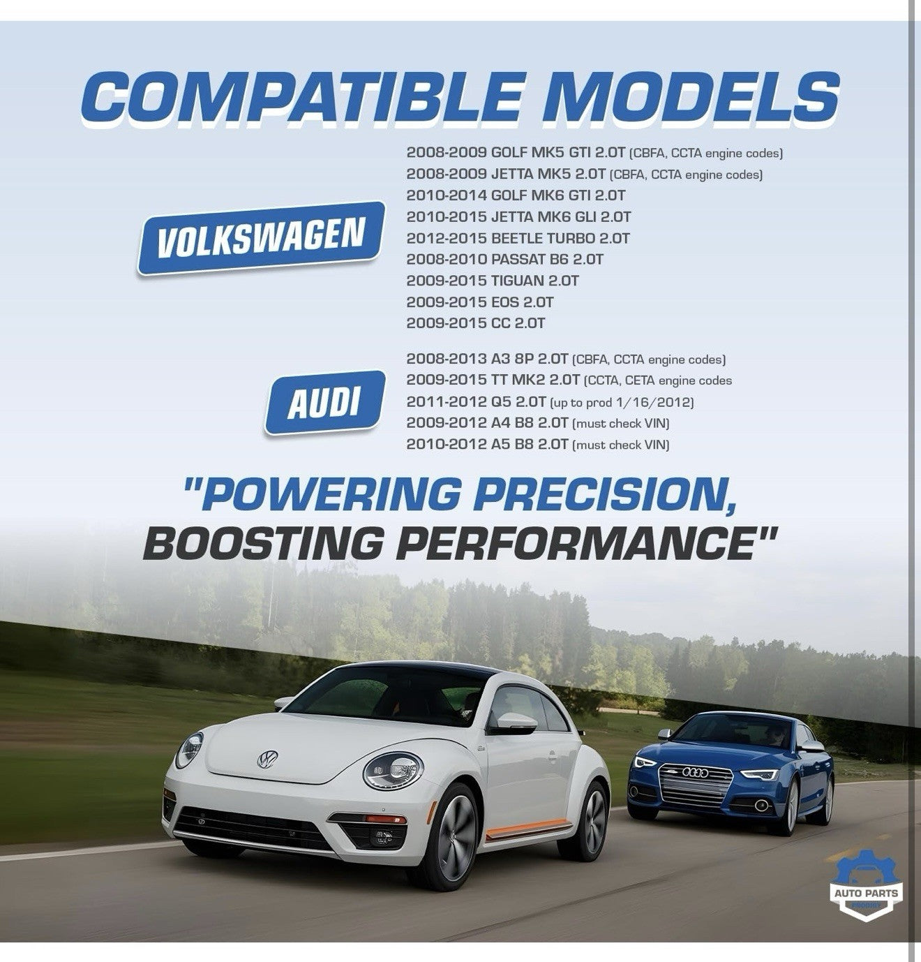 PCV Crankcase Vent Valve Breather Hose Kit - Compatible with Audi VW 2.0L Tur...1