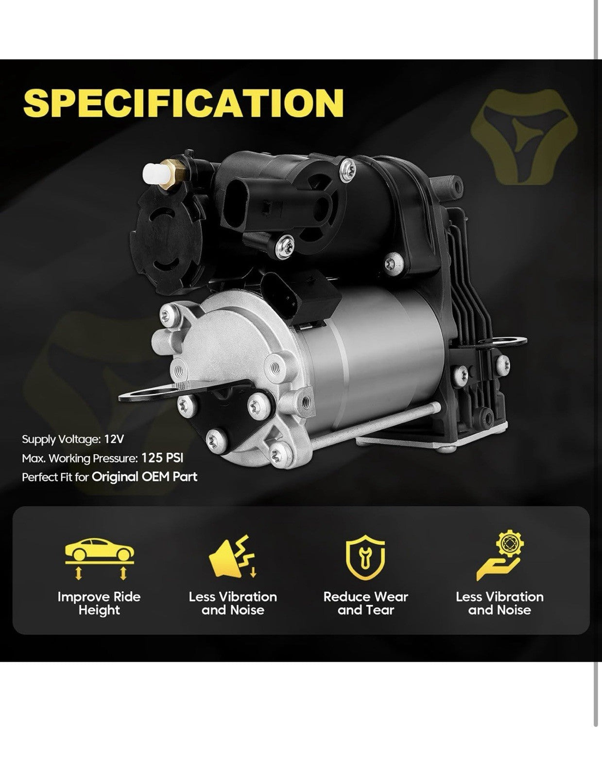 Air Suspension Compressor Compatible with Mercedes-Benz W212 W218 CLS400 GL-ML1