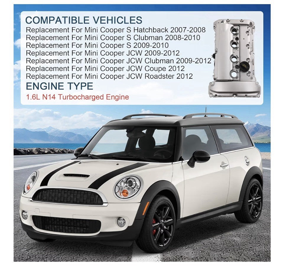 Engine Valve Cover 11127572854 is an aluminum upgrade for the Mini Cooper S JCW5